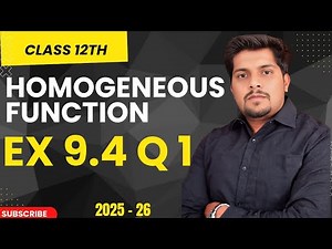Homogeneous diff. eqn | Ex - 9.4 | chap 9 | NCERT