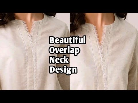 Very Easy V cut overlap placket neck design for eid /branded kurti neck design /patti neck