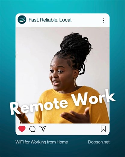 Uploading big files before your meeting starts? No problem when you’ve got fiber. ⚡ Dobson Fiber keeps your workday moving at full speed. 👉 Work smarter at home: https://hubs.ly/Q03Yx0py0 | Dobson Fiber