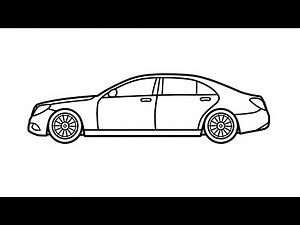 How to draw a MERCEDES-BENZ S-Class W222 easy | Drawing mercedes s class step by step