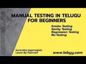 Sanity Testing | Smoke Testing | Regression Testing | Re Testing | Manual Testing in Telugu