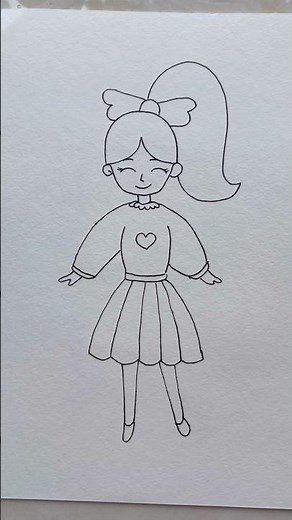 Cute Girl Drawing ❤️😍 for kids #kids #forkids #kidsdrawing #shorts #girldrawing #art