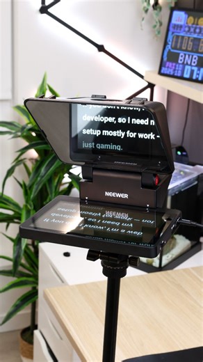3K views · 109 reactions | This teleprompter just leveled up my content game  The Neewer X11 works with DSLR, webcam, or even your phone — so you can read your script while staying locked on the camera. Perfect for creators who want smooth, confident takes every time! #setup #creators #tech #cameragear #CreatorGear #Neewer #NeewerX11 #ContentCreator #VideoSetup #TechLife #teleprompter | Bam's Tech Zone | Facebook