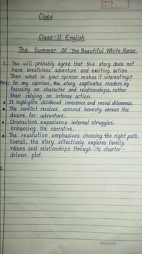 the summer of the beautiful horse class 11 questions answers | snapshot chapter 1 class 11 questions