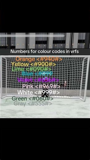 Numbers for colour code names