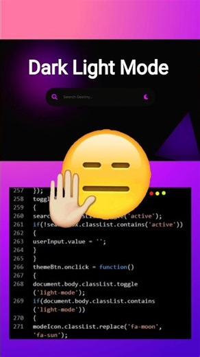 I created Amazing 🤩 CSS Search Box with Dark Light Mode #coding #webdesign #htmlcssjs #shorts