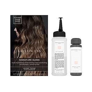 Kristin Ess Hair Gloss in Smokey Topaz Medium Neutral Blonde - 4 Wk Semi Permanent Hair Dye Glaze - Color Depositing Conditioner & Toner for Vibrant Shine & Gloss - Vegan, Silicone & Ammonia Free