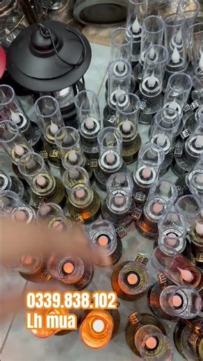 Miniature antique hurricane lamp