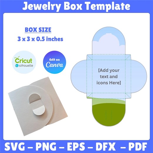 Butterfly Closure Jewelry Box Template | Elegant Design for Necklaces and Charms | Instant Download - Etsy