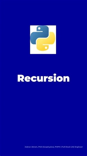 Recursion #python #pythonprogramming #shorts