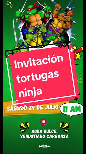 Invitación digital - Tortugas Ninja