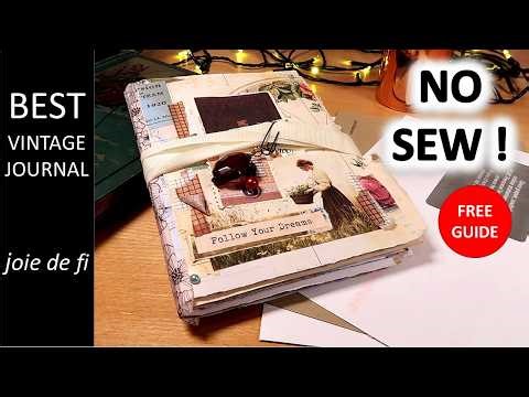 ✂️BEST Vintage Journal when you DON'T WANT to SEW Tutorial for BEGINNERS using CHEAP & FREE Supplies