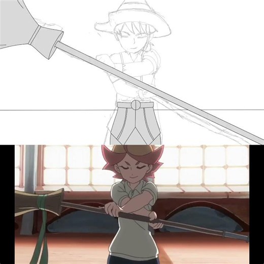 Animation Study Part 2 – Marinette Broom Dance | Reference: Little Witch Academia #animation