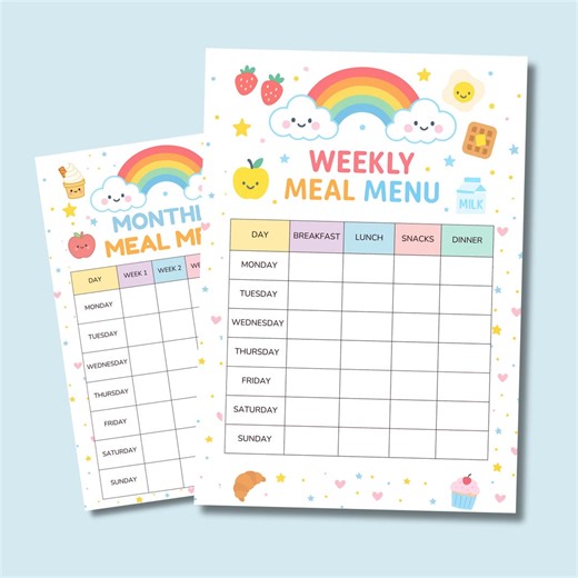 Daycare Weekly Menu Template Editable Canva Meal Planner Printable Childcare Food Schedule Preschool Lunch Planner Monthly Menu Sheet - Etsy