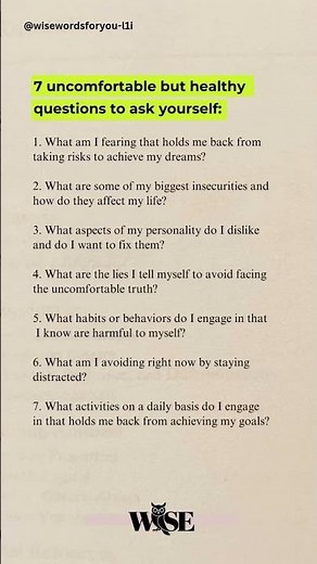 7 Uncomfortable Questions That Will Transform Your Life #selfimprovement #wisewords