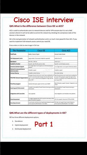 Cisco ISE Interview Questions and Answers | Identity Services Engine Part 1 #cisco #ccie #ccna