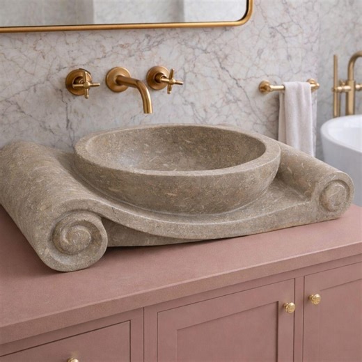 Green Marble Scroll Sink Hand Carved Natural Stone Vessel Sink Luxury Bathroom Vanity Basin Unique Marble Washbasin Artisan Bathroom Decor - Etsy UK