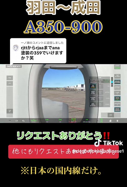 ANAのA350-900を使用したフライトシュミレーター