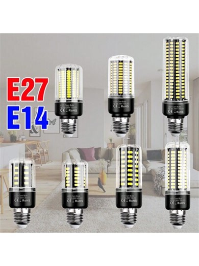 20W LED Corn Light Bulb AC85-265V Candle Lamp E26/E27 Indoor Living Room Kitchen Bathroom Bedroom Bright Recessed Ceiling Chandelier Lamps Bulbs E14 Shop Office Study Spotlight B22 No Flicker Energy Saving Eye Protection Home Safety Decoration Lighting 3.5W/5W/7W/9W/12W/15W Soft Warm/Cool White 28/40/72/108/132/156/189leds | SHEIN