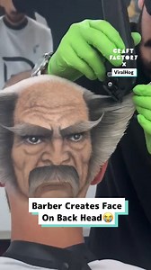 1.2M views · 2.5K reactions | Barber creates a face on the back of a head 﫣 | Craft Factory | Facebook