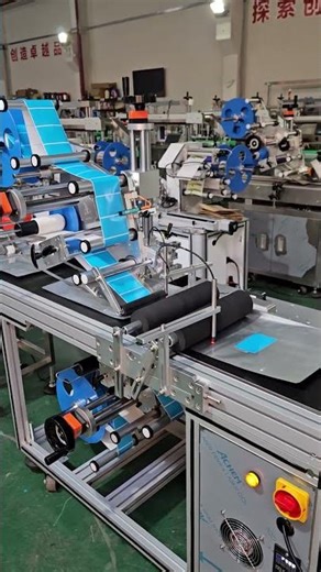 self adhesive labeling machine for plastic pouch and bag #labeller #manufacturer #auto