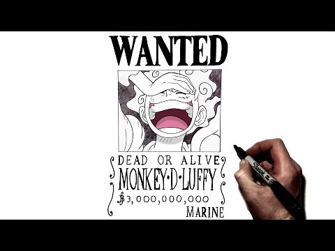 How to Draw Luffy (Wanted Poster) | Step By Step | One Piece
