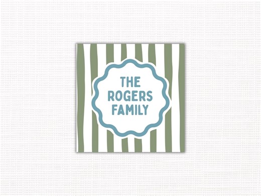 Personalized Family Bag Tag, Scallop Design, Canva Template (digital Download) - Etsy