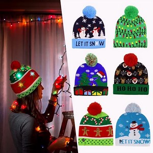 🎅🎄Funny knitted Christmas hat With led light ✨ Add a bit of Fun and Sparkle to your festivities this Christmas season! 👉 | Weathier-AS