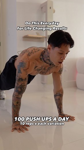 THENX.com on Instagram: "100 Push-Ups a Day 💥 Transform your body and mindset with this daily habit. SAVE this and come back every day for life-changing strength, discipline, and results. Why it’s SO important and beneficial to do this every day + full workout breakdown on YouTube! Link in Bio 🔗🔥"