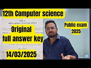 12th Computer science-original full answer key| public exam 2025