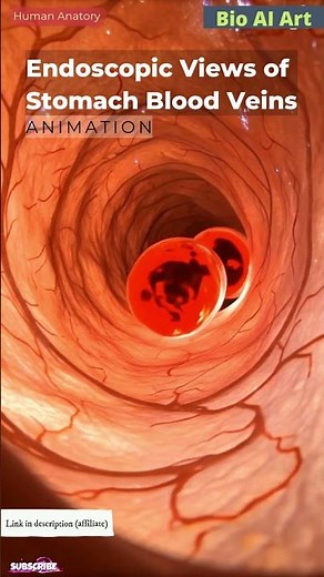 Endoscopic Views of Stomach Blood Veins Animation | Human Anatomy | Bio AI Art | 03