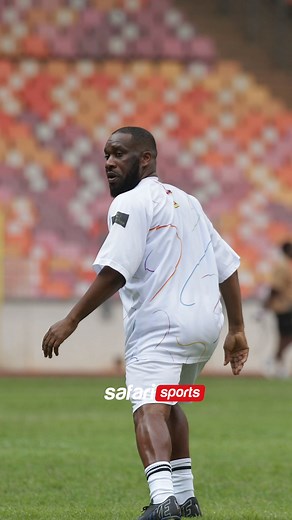 Jay-Jay Okocha in actions during the African Legends vs Barcelona Legends in Abuja, Nigeria. #SafariSports | Safari Sports