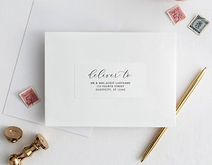 Elegant Wedding Address Labels: Minimalist Printable Template (4x2 PDF) - Etsy