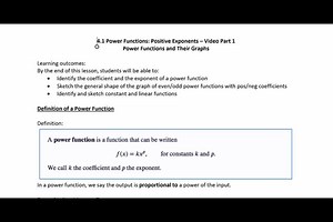 4.1 Part 1 Video - Power Functions and Their Graphs