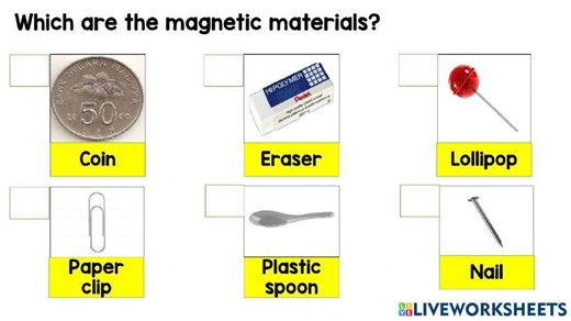 Magnetic & non magnetic materials worksheet