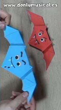 Murciélago de papel ✂️ Papiroflexia fácil para Halloween