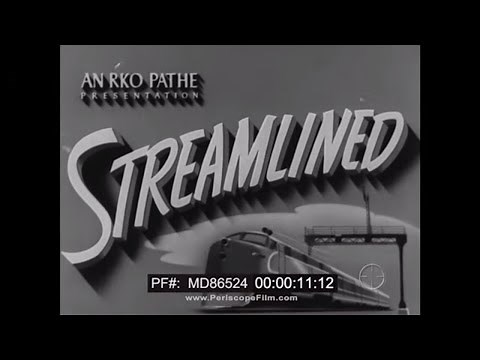 " STREAMLINED " 1940s SILVER STREAK ZEPHYR STREAMLINE MODERNE RAILROAD TRAIN PROMO FILM MD86524