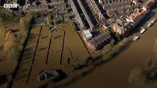 This is scene in York where the River Ouse has overtopped on the outskirts of the city. Some properties are flooded with the river levels peaking earlier on Tuesday. Read more: https://bbc.in/3h7aBHC | BBC Yorkshire