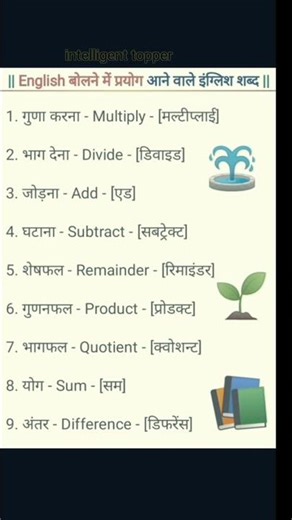 Maths Vocabulary in English 🔥#Maths #EnglishSpeaking #Shorts #GK #KidsLearning