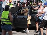 Kaley Cuoco films 'Meet Cute' scene in Brooklyn wearing yellow check dress