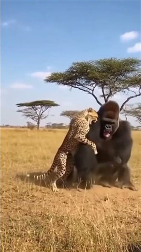 Dad Had To Focus to Save His Son...Cheetah Did NOT See That Coming!😭🦍
