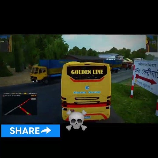 GOLDEN LINE PARIBAHAN Crazy Driving 😱 | High Speed Bangladesh Bus | ETS2 Gameplay