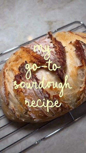 Abigail Erb on Instagram: "full sourdough recipe below! 🍞🕺 Feed room temperature starter a 1:1:1 ratio (50g of starter calls for 50g of water / 50g of all purpose flour). Let it double and can do a float test (if a small amount of start floats in water it’s ready). Mix 150g starter, 325g water & 15g salt. Then add 250g all purpose flour & 250g bread flour. Mix until well combined, cover with a towel and set aside for 1 hour. Do 4 intervals of stretch and folds every 30 minutes. Each round shou