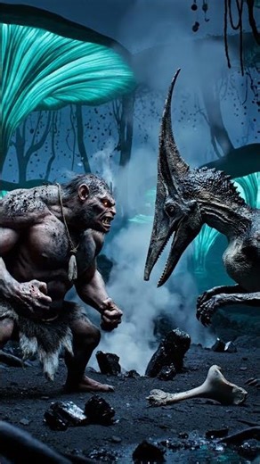 Territorial Clash: Denisovan vs Dsungaripterus