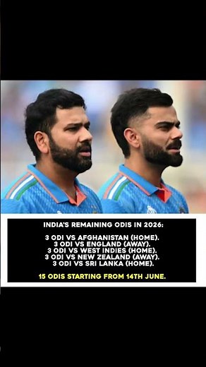 India’s Remaining ODIs in 2026 🏏 Full Schedule Breakdown!