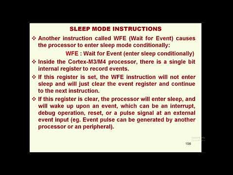 ARM Cortex M4 Sleep Mode Instructions : WFI (Wait For Interrupt) & WFE (Wait for Event)