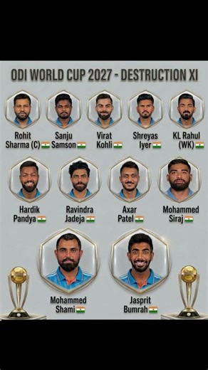 India’s most dangerous ODI XI for World Cup 2027 🇮🇳🔥 #ipl2026 #rohitsharma #viratkohli