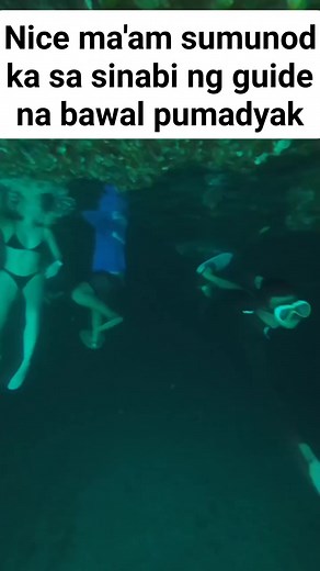 Basta susunod lang sa sasabihin ng guide para safety madali lang talaga mag,sisid sa hagucan cove at walang mangyari katulad ni ma'am napaka masunuring diba madali lang. | Romrom Caindoy