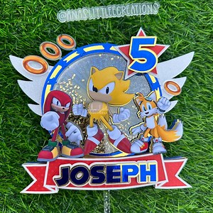 3D Sonic Cake Topper: Personalized Birthday Party Decoration - Etsy