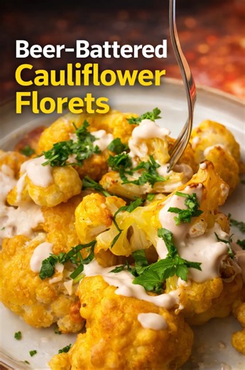 Beer-battered cauliflower florets recipe